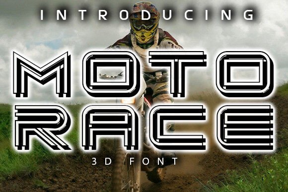 Moto Race Display Font for Digital Design Projects